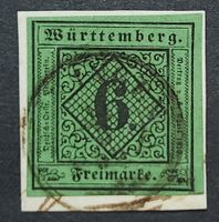 Württemberg Mi-Nr. 3 lll b gestempelt Briefstück Geprüft BPP