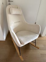 Comfy cream rocking chair with headrest — Relax now!