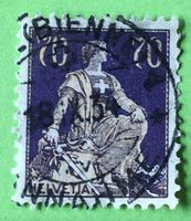 Helvetia mit Schwert  mit Stempel  