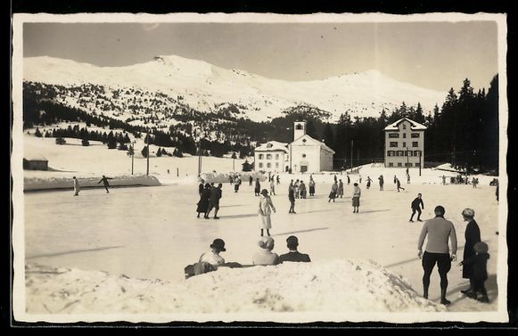 Ansichtskarten: Lenzerheide, Eislauf auf zugefrorenem Se – Gebraucht aus Berlin von bartko-reher
