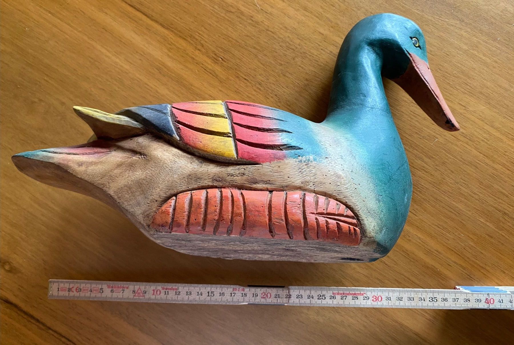Statuette: Ente Holz, farbig, alt – Usato da Rosshäusern venduto da Reb_87sr