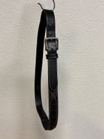 Schwarzer Ledergürtel mit Muster, Echtleder, Gürtel