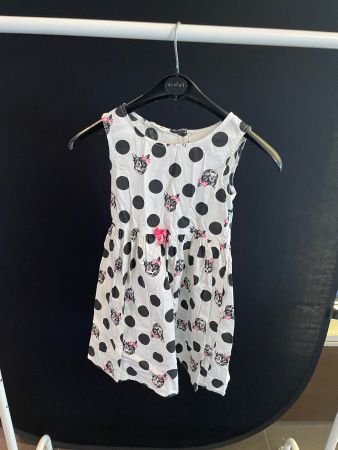 Süsses Mädchen Sommerkleid Katzengesicht Punkte H&M, 6-8 J.
