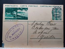 Bildpostkarte Arbon, 1935, Stempel Travers, M.Monnier