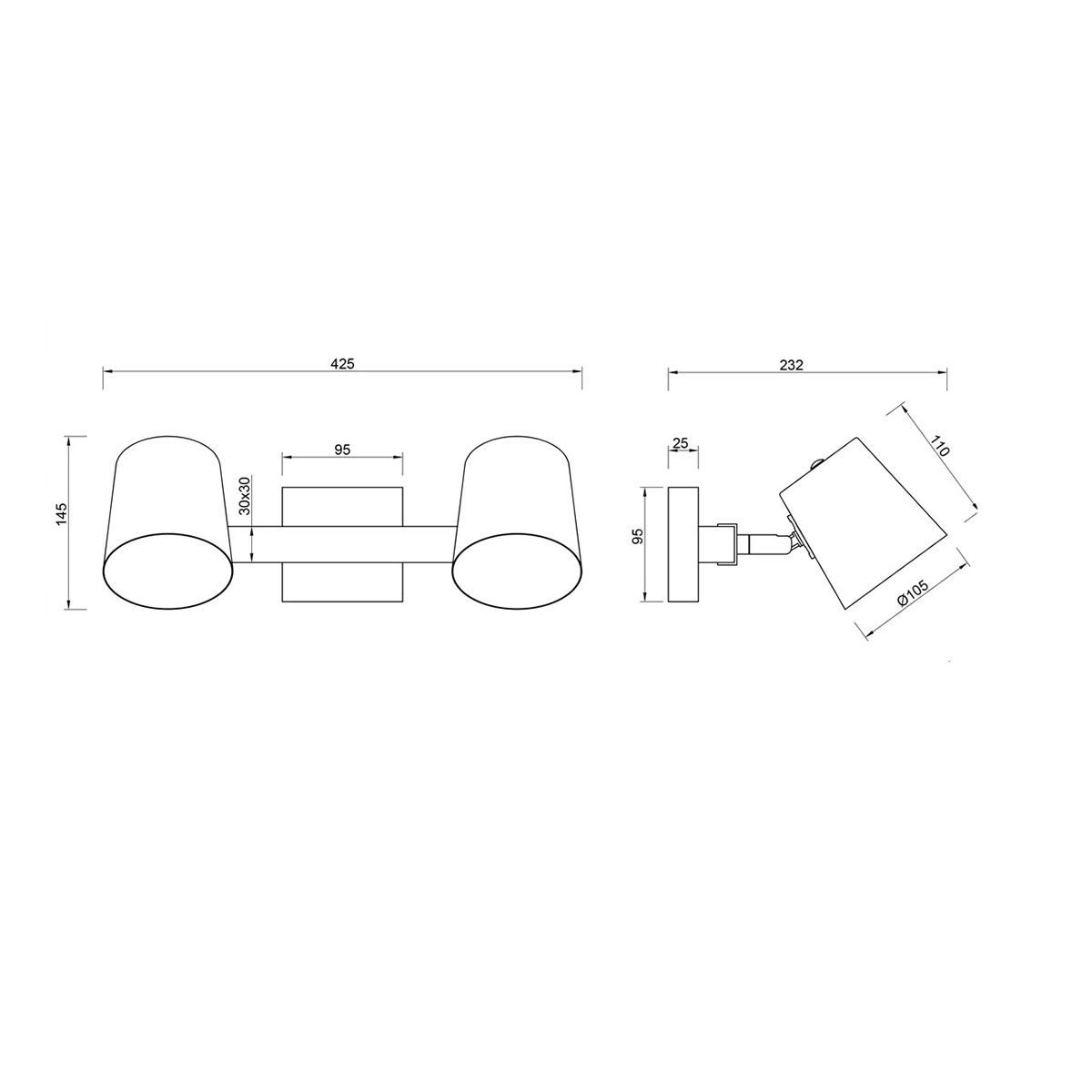 Lampadari & plafoniere: Deckenleuchte, 2 Spots, 42 cm x 14 cm – Nuovo (secondo la descrizione) da Kreuzlingen venduto da Smart-Light 2