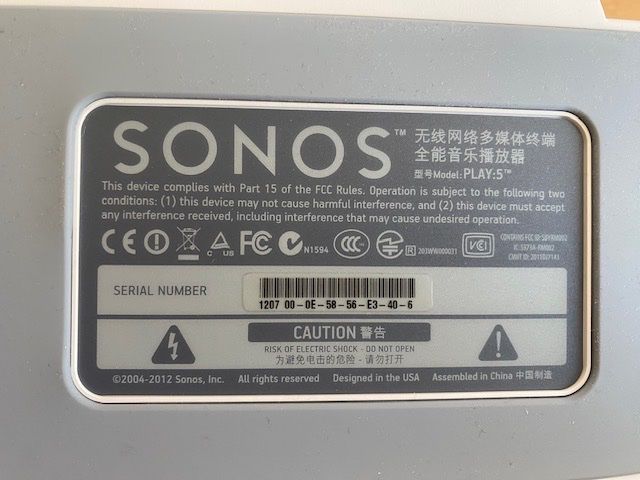Sonos Casse acustiche: SONOS Play 5 (weiss) – Usato da Sursee venduto da sluti 4