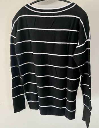Banana Republic Pullover Gr M schwarz mit weißen Streifen