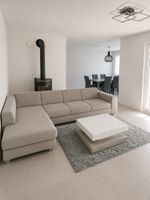 Ecksofa mit Bettkasten grauer Stoff gebrauchter Zustand