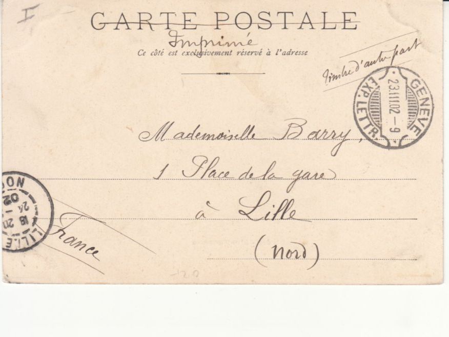Cartoline postali: Genève 1902 mit Rasierklingenstempel – Usato da Bürglen TG venduto da StampGraf 1