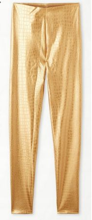 cooles goldfarbene Leggins Gr. S Ledermuster