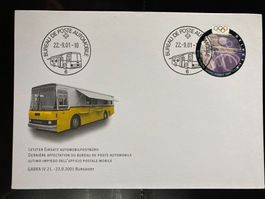 Schweiz 2001 Automobilpost FR letzter Einsatz GABRA Olympia