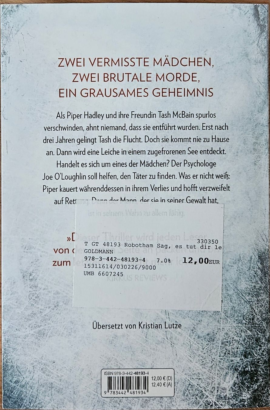 Libri: Michael Robotham - Sag es tut Dir leid - Band 8 – Usato da Hinwil venduto da brucha01 1