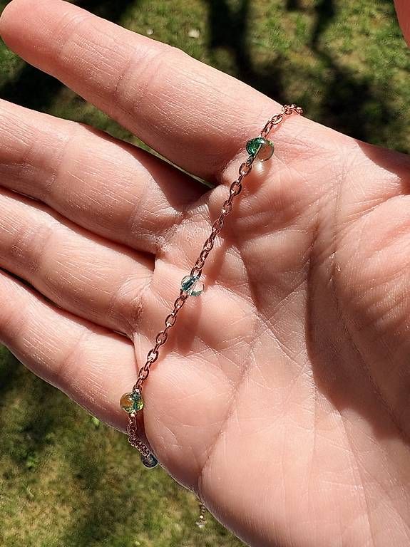 Catenine: Kette mit grünen Glasperlen - Neu – Usato da Binningen venduto da chr_g6n2 2