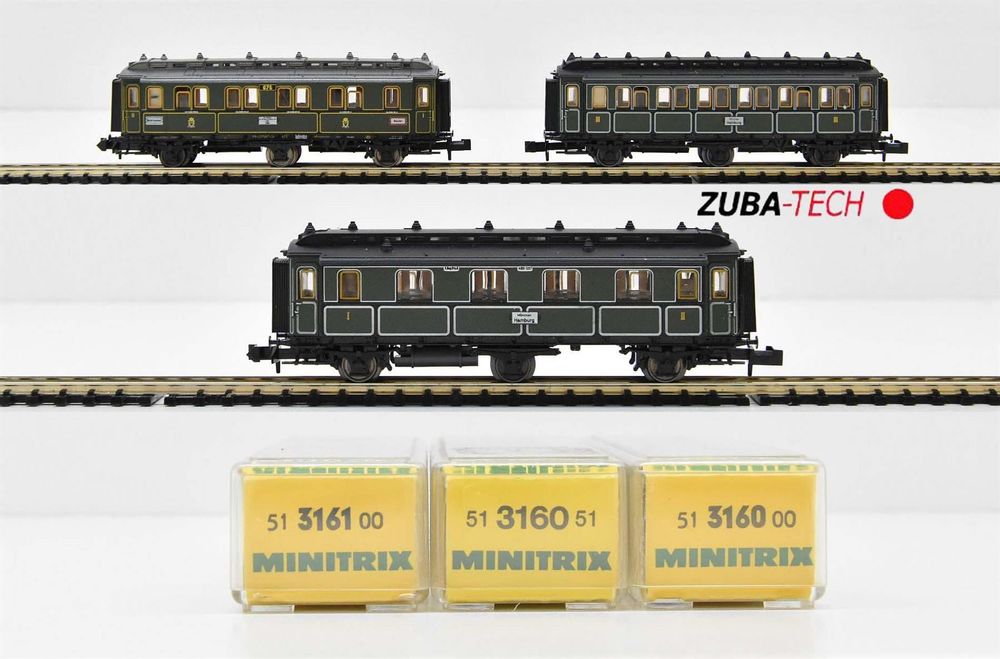 MiniTrix Personenwagen Bnrz 450.3 (Spur N) Für Modelleisenbahn – Mit Kurzkupplung & Lichtvorbereitung