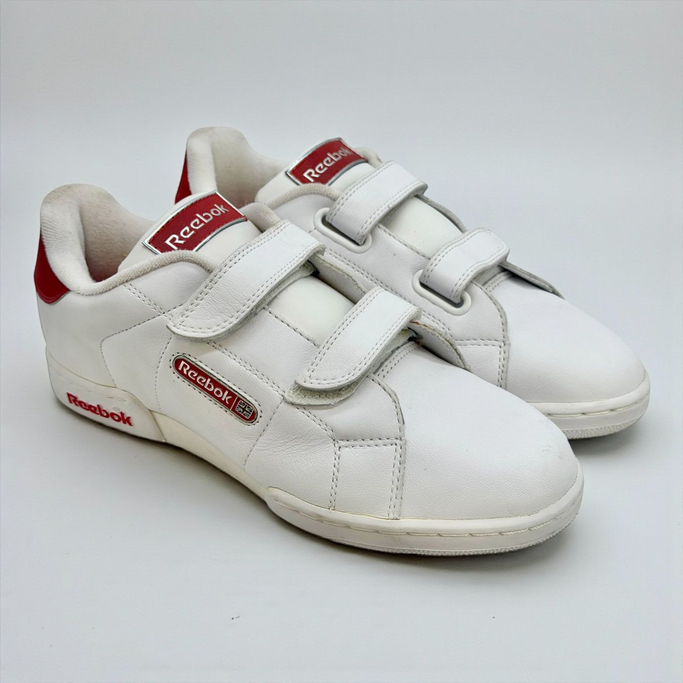 Reebok Herrenschuhe: Reebok - Baskets blanches en cuir - Pointure 38 – Gebraucht aus Morges von Novantica