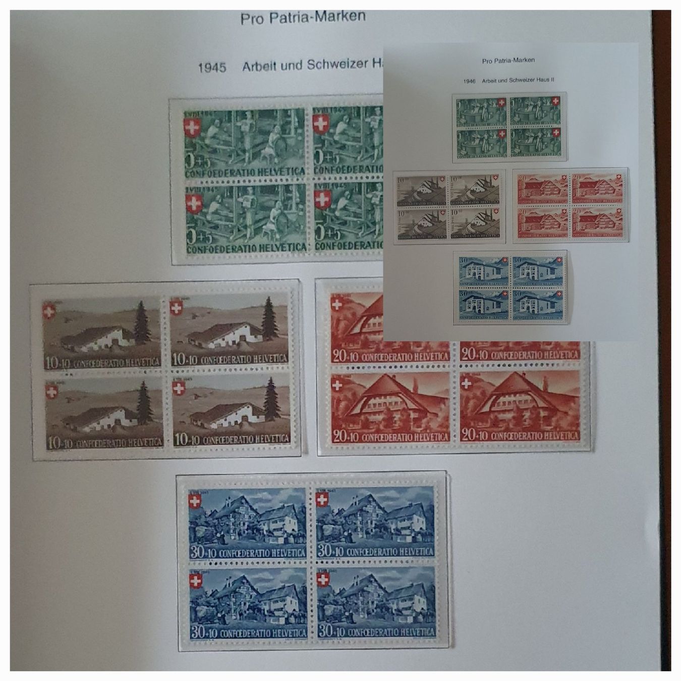 Alle Briefmarken: Pro Patria 4er Block Sammlung Postfrisch bis 2009 komplett – Gebraucht aus Kreuzlingen von Rschweiz1 2