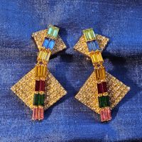 Top Vintage Strass Ohrclips, ca 1950