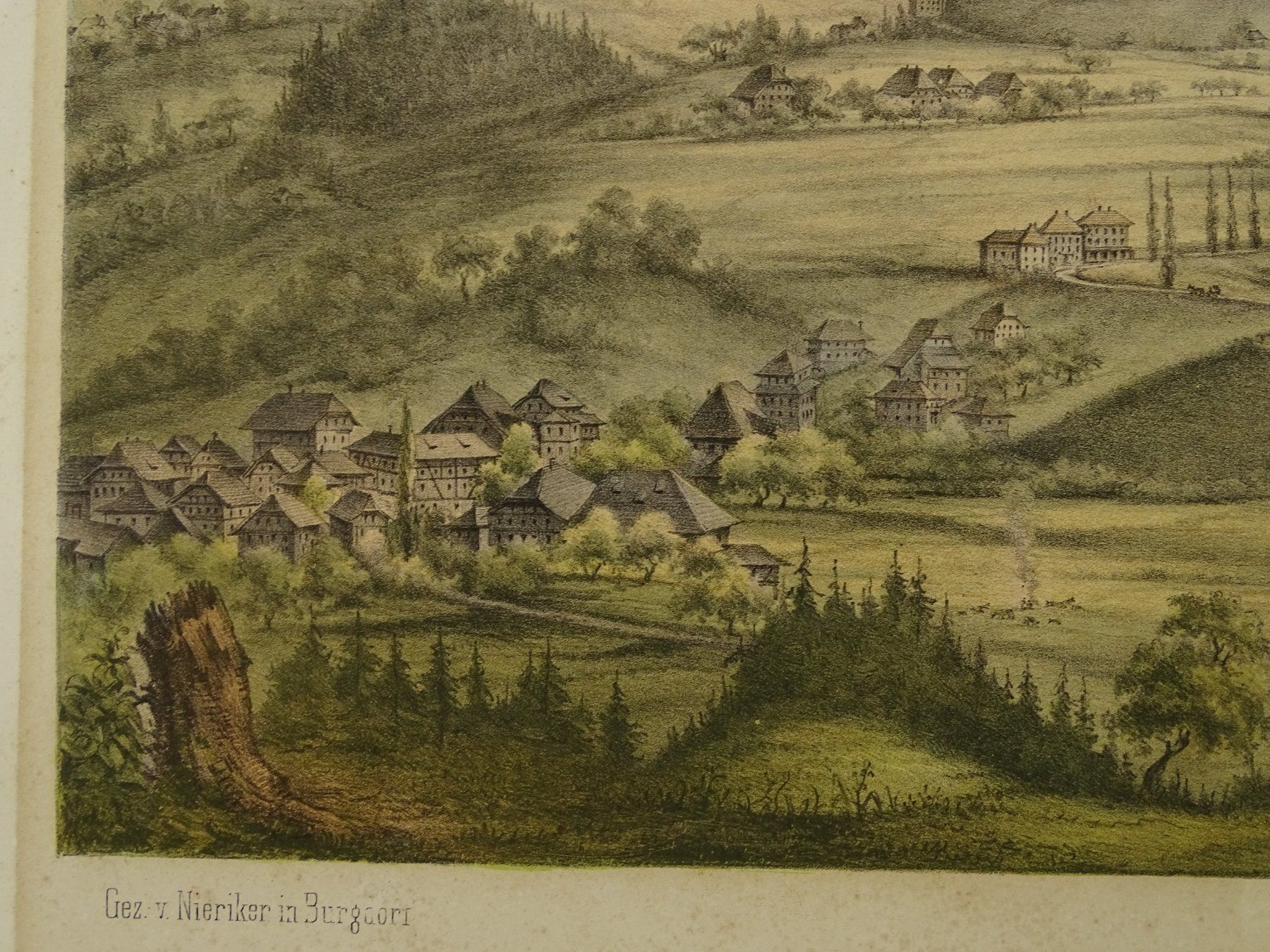 Incisioni: SUMISWALD, LITHOGRAPHIE UM 1870 – Usato da Grüningen venduto da Kartensammler 8