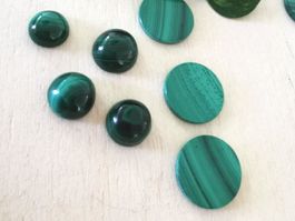 7Stk. Malachite Cabochon, Platte TOP-Qualität / Sondererkauf