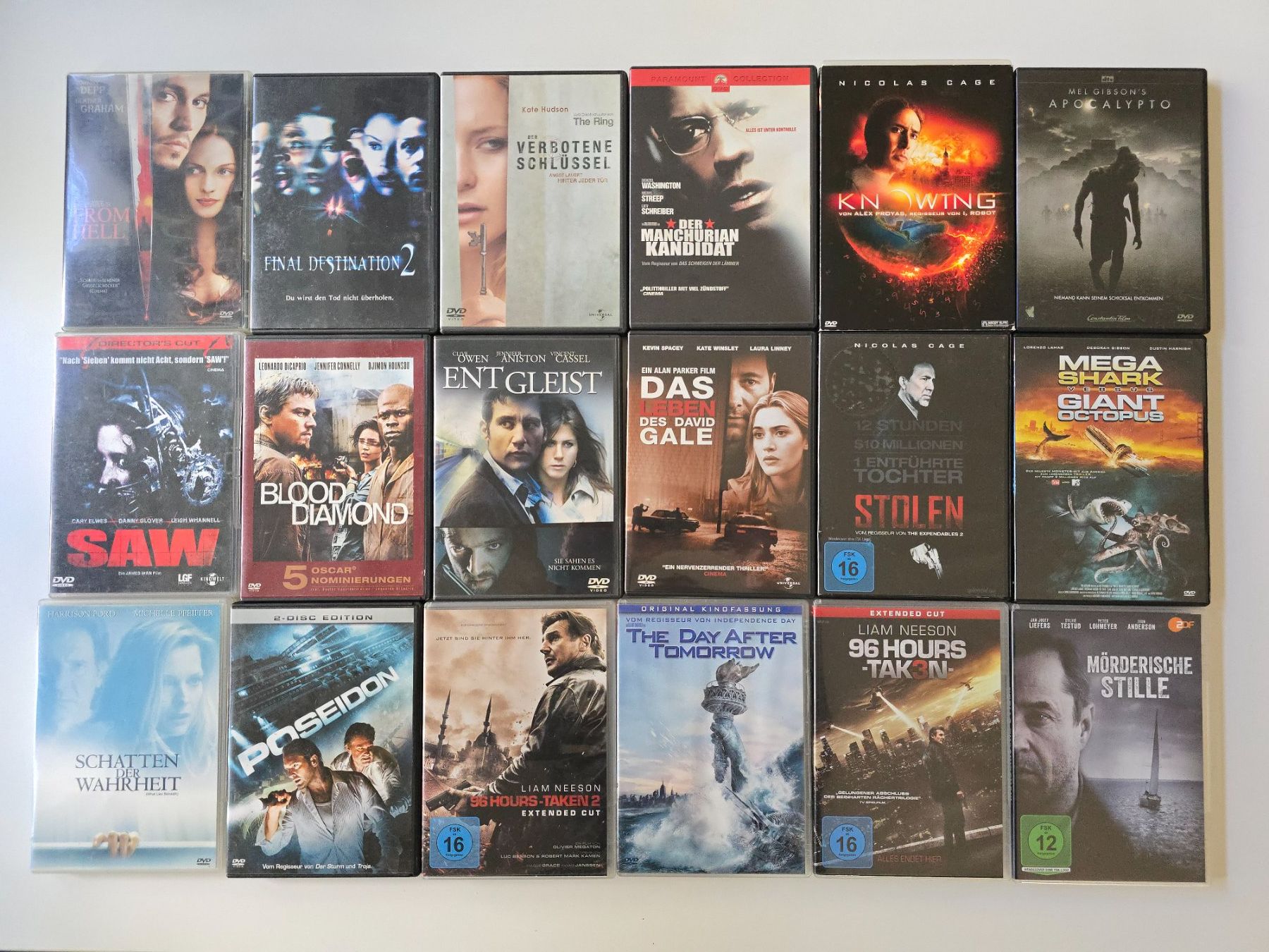 Alle DVDs: 18 DVD Paket Thriller/Action Filme – Gebraucht aus Dättlikon von Wundertuete_