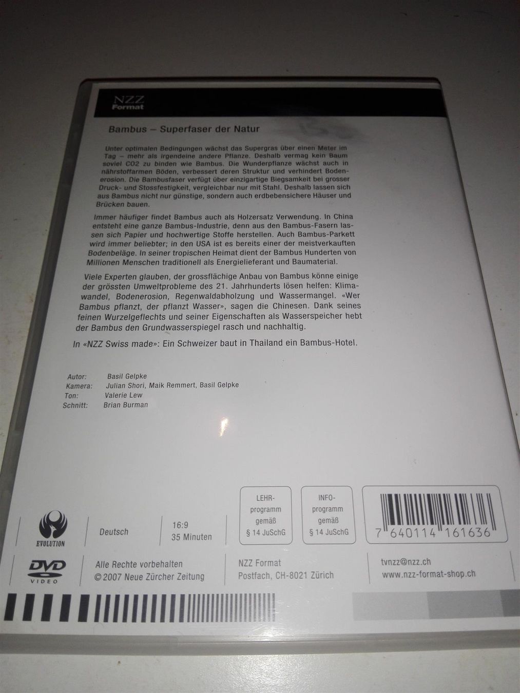 Tutti i DVDs: Bambus - Superfaser der Natur                (NZZ-Format) – Usato da St. Gallen venduto da elk2021 3