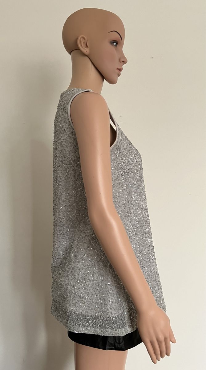 Marc Cain Tops: Marc Cain Pailletten Top, silber, 3/38 – Gebraucht aus Bergdietikon von pinkerton13 2