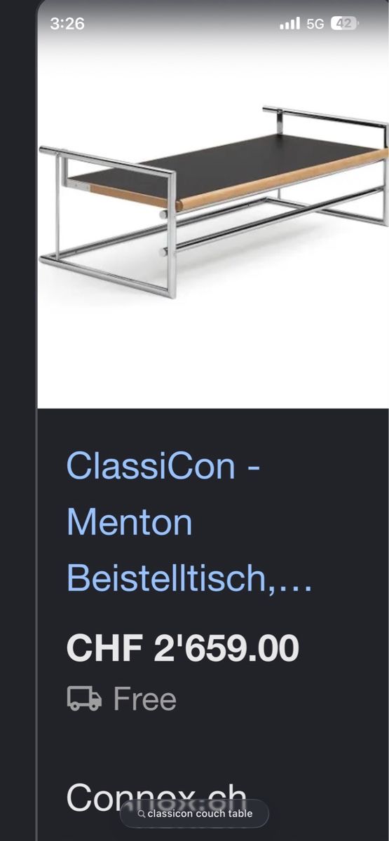 Tavoli: Classicon Menton Couchtisch – Nuovo (secondo la descrizione) da Walchwil venduto da Smcore