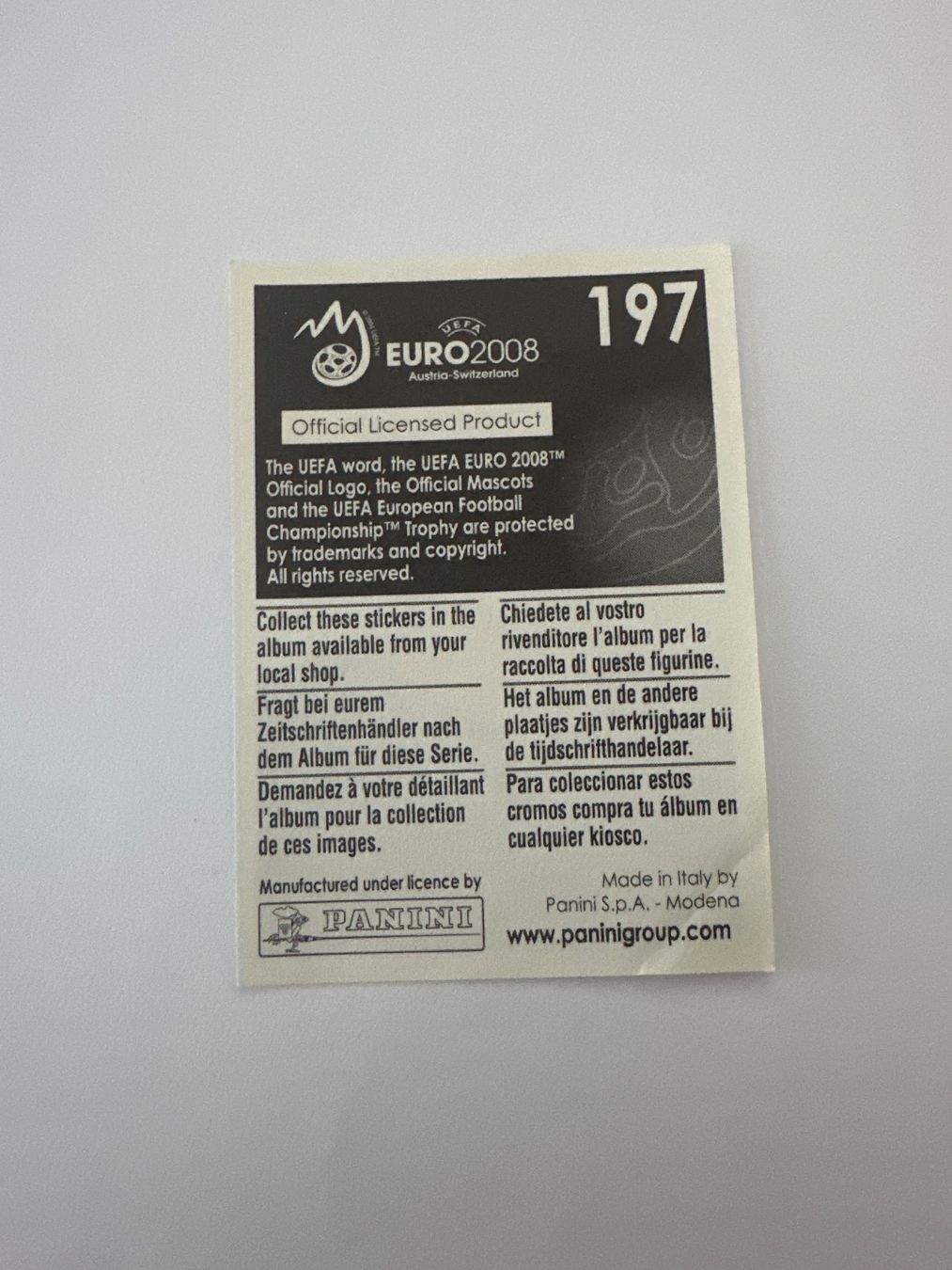 Panini Cartes à collectionner: Panini UEFA EM 2008 Sticker - Nr. 197 – D'occasion à Sulz AG par DealWerk 1