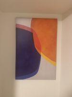 Wandbild abstrakt orange blau neuwertiger Zustand