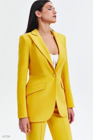 Yellow Suit with slim Fit Jacket and Pants Size: XS