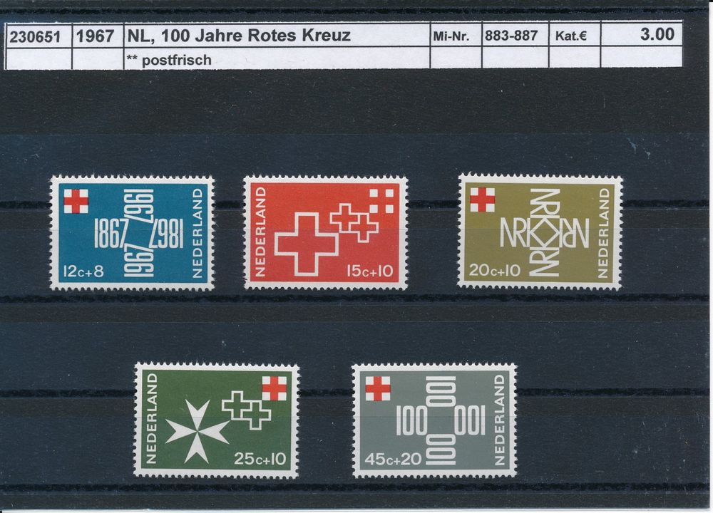 1967 Niederlande, 100 Jahre Rotes Kreuz Kaufen auf Ricardo