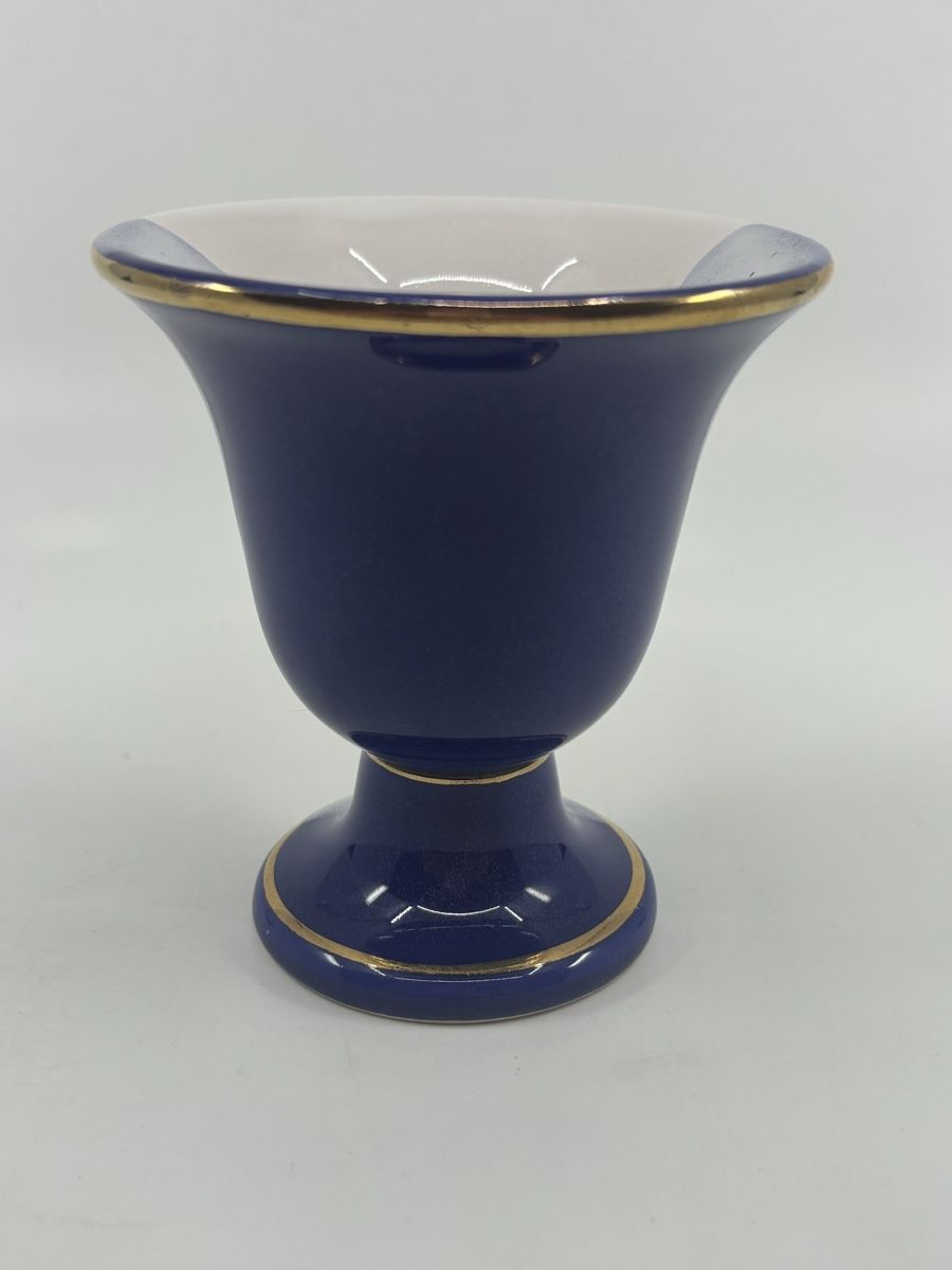 Vasi & Recipienti: Blaue Blumenvase mit Goldrand – Usato da Herisau venduto da Seyashop1 1