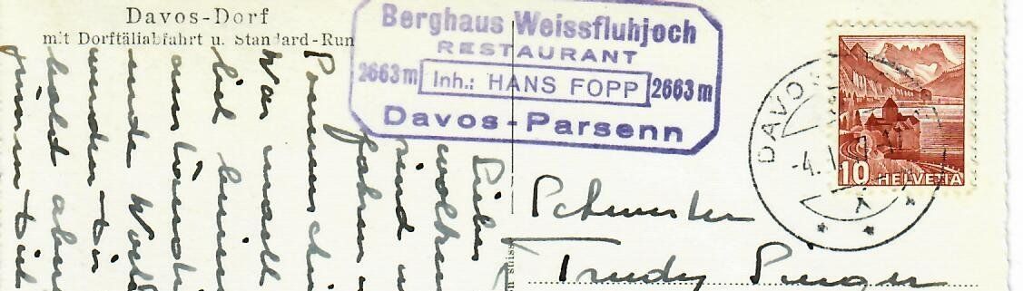 Cartoline postali: Davos - Dorf 1947 – Usato da Hochdorf venduto da Ziegel-16 1