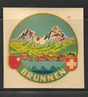 Alter Kofferaufkleber Brunnen