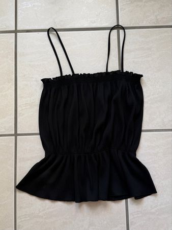 Summer Black Smocked Crop Top - Size S/M - Excellent Conditi