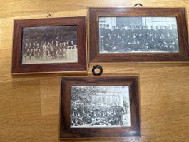 3 Historische Fotos Schweizer Armee, gerahmt, Rarität!