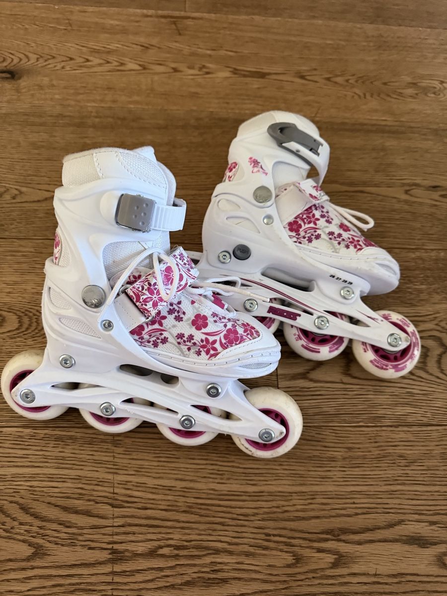 Pattini in linea & Pattini a rotelle:  Kinder Inline Skates White Pink Floral – Nuovo (secondo la descrizione) da Einsiedeln venduto da sar_229v 1