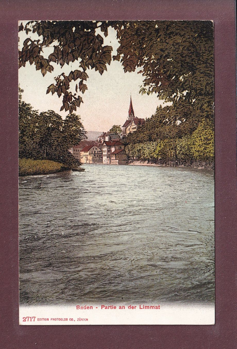 Cartoline postali: BADEN - Partie an der Limmat – Usato da Pully venduto da nicecards