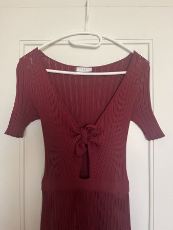 Robe longue Sandro bordeaux,  Taille 1 XS-S