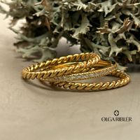 Ring SET Edelstahl gelbvergoldet Grösse 52
