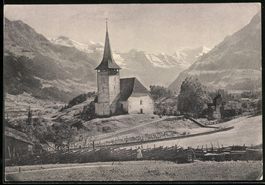 Fotografie Frutigen, Kirche mit Friedhof