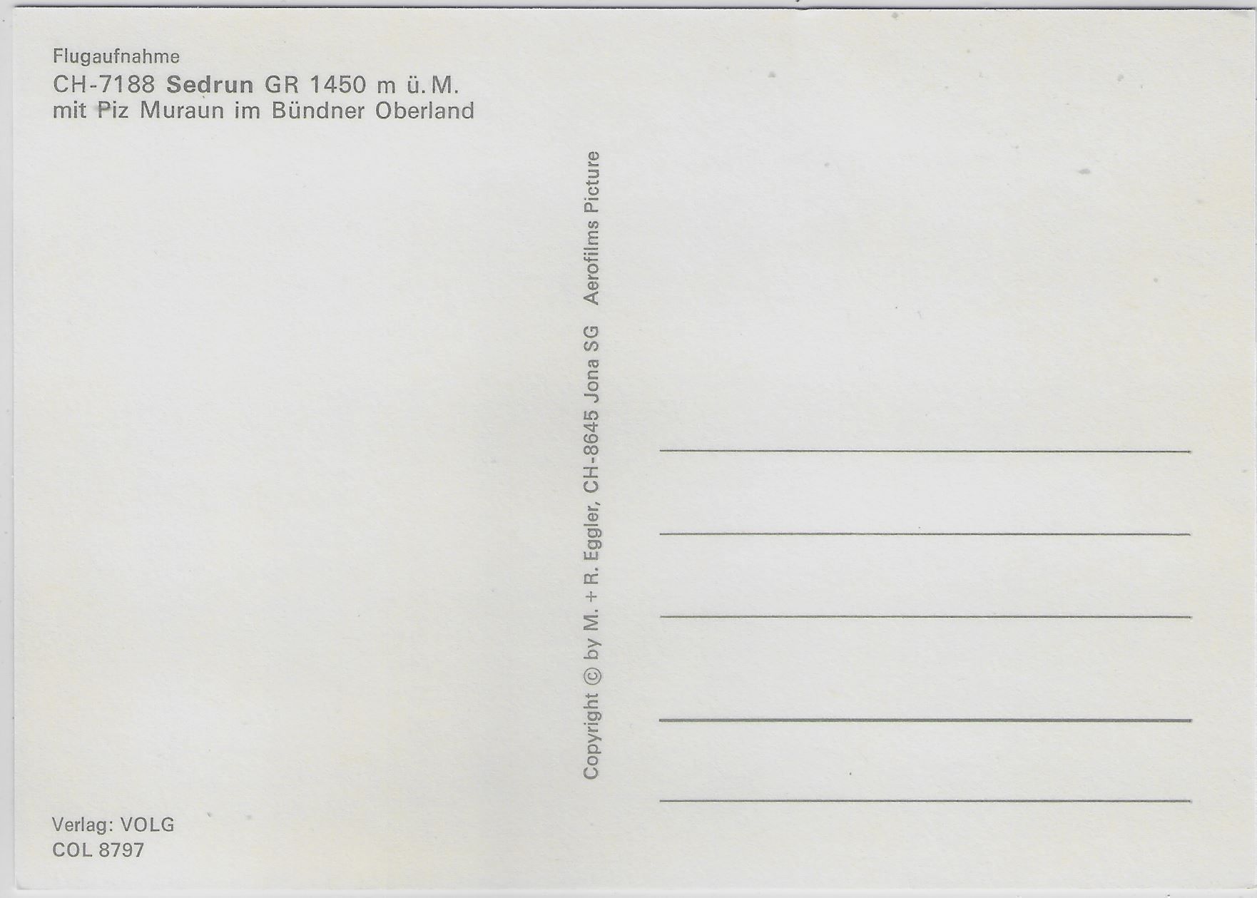 Cartoline postali: Flugaufnahme Sedrun GR – Antico da Ettingen venduto da Kartenplanet 1