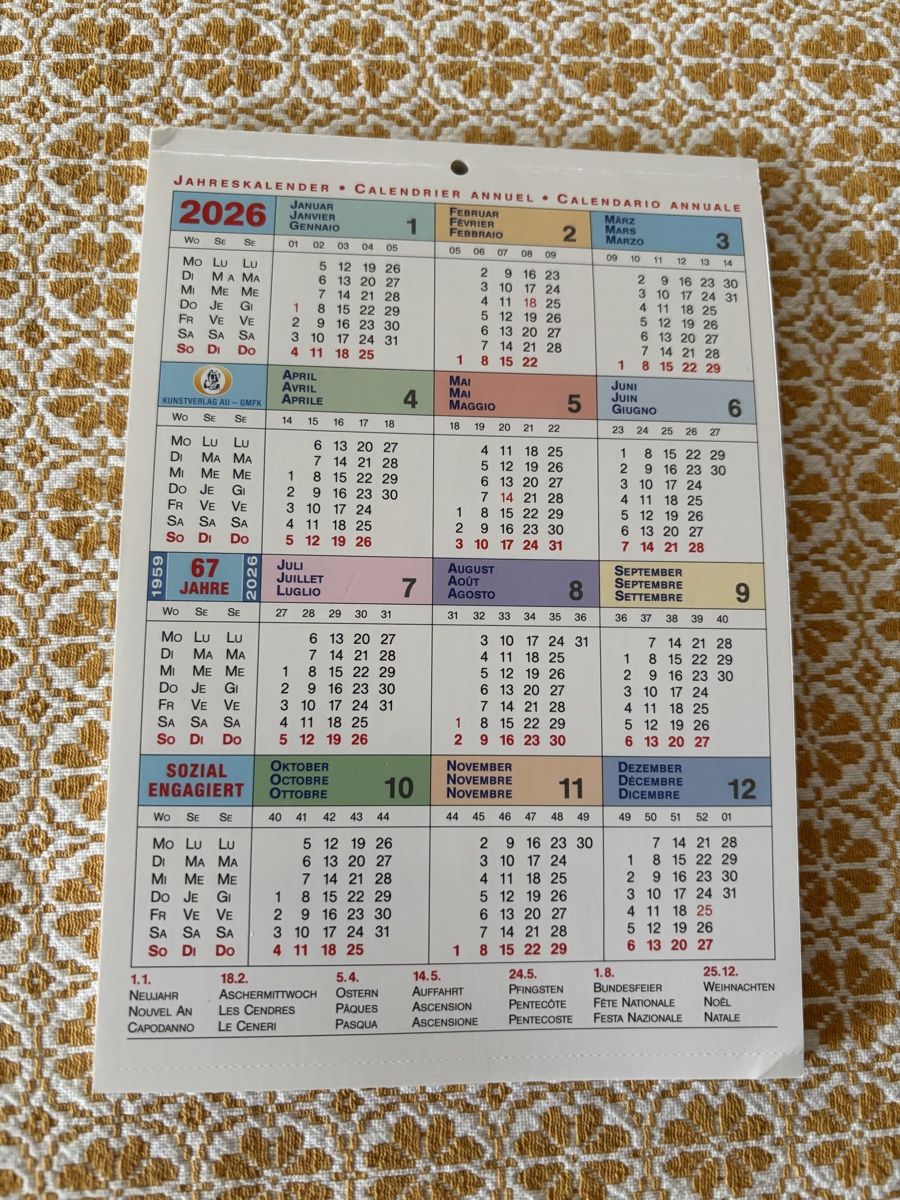Calendari: Calendario 2026  KUNST – Nuovo e nell'imballaggio originale da Schwyz venduto da Francesca54 2
