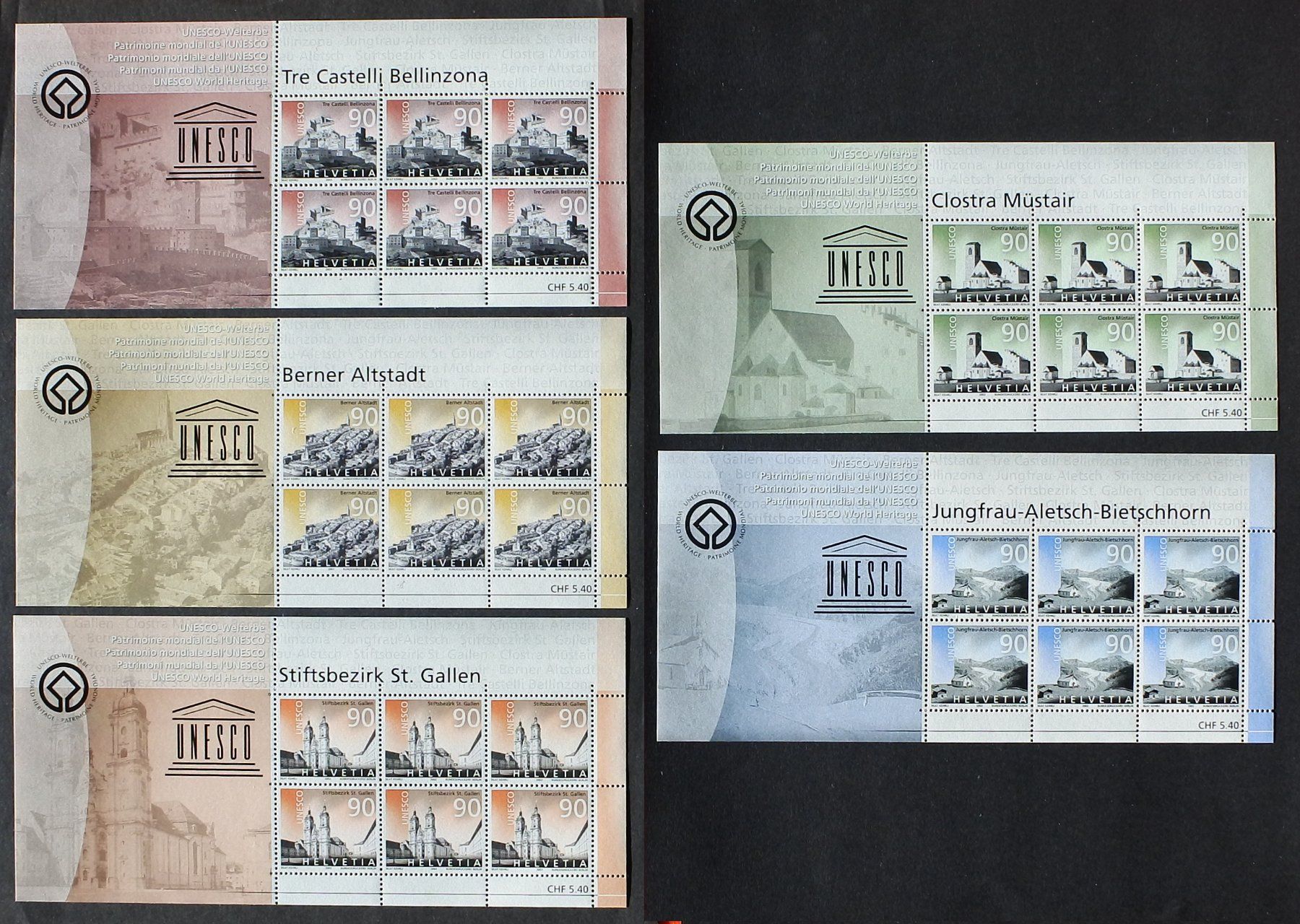 Tutti i francobolli: 2003 Kleinbogen Satz UNESCO Welterbe ** – Nuovo (secondo la descrizione) da Lugano venduto da fc2017