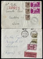 2 Historische Italien Expressbriefe Schweiz