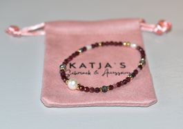 Armband Granat, Süsswasserperlen, neu