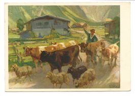 Landwirtschaft - Heimkehr von der Alp - Künstler Hodel 1938