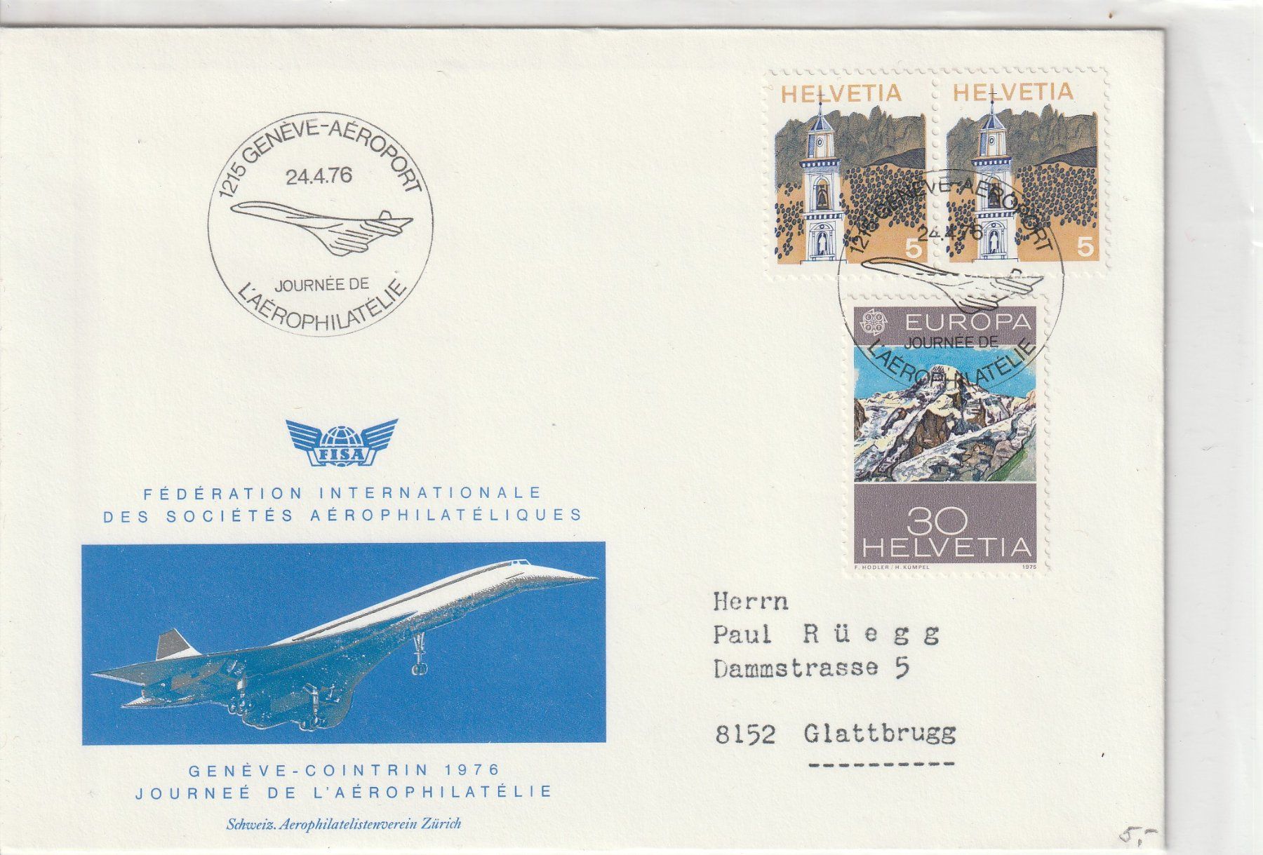 Tutti i francobolli: Flugpost- Genf -1976 – Usato da uttwil venduto da Koehlerfred