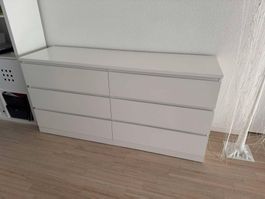 IKEA Malm Weiss Kommode 6 Schubladen