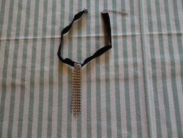 NEUES Choker Halsband schwarz mit Strass - 226397